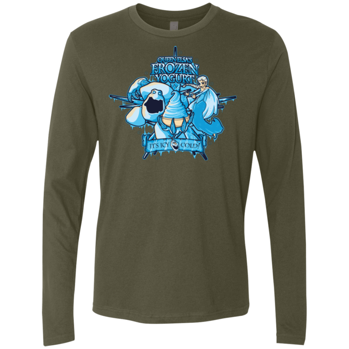 T-Shirts Military Green / Small FROZEN YOGURT Men's Premium Long Sleeve