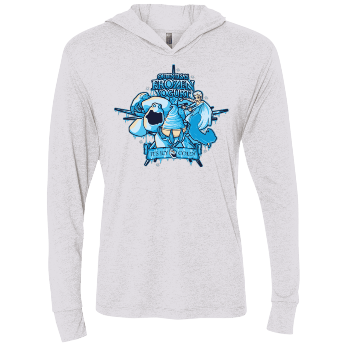 T-Shirts Heather White / X-Small FROZEN YOGURT Triblend Long Sleeve Hoodie Tee