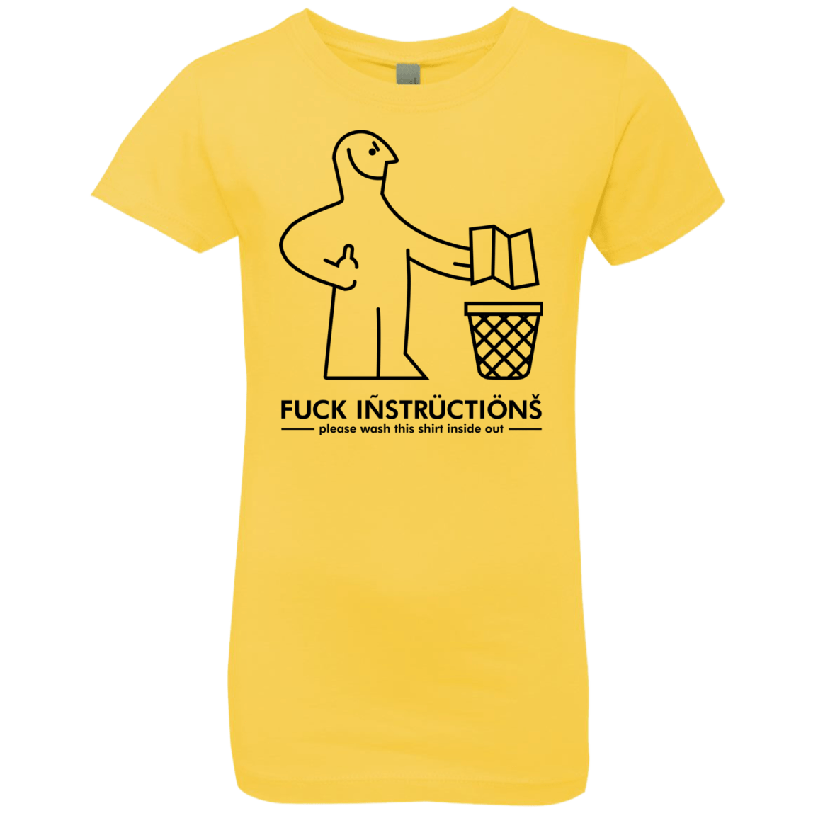 T-Shirts Vibrant Yellow / YXS FuckInstructions Girls Premium T-Shirt