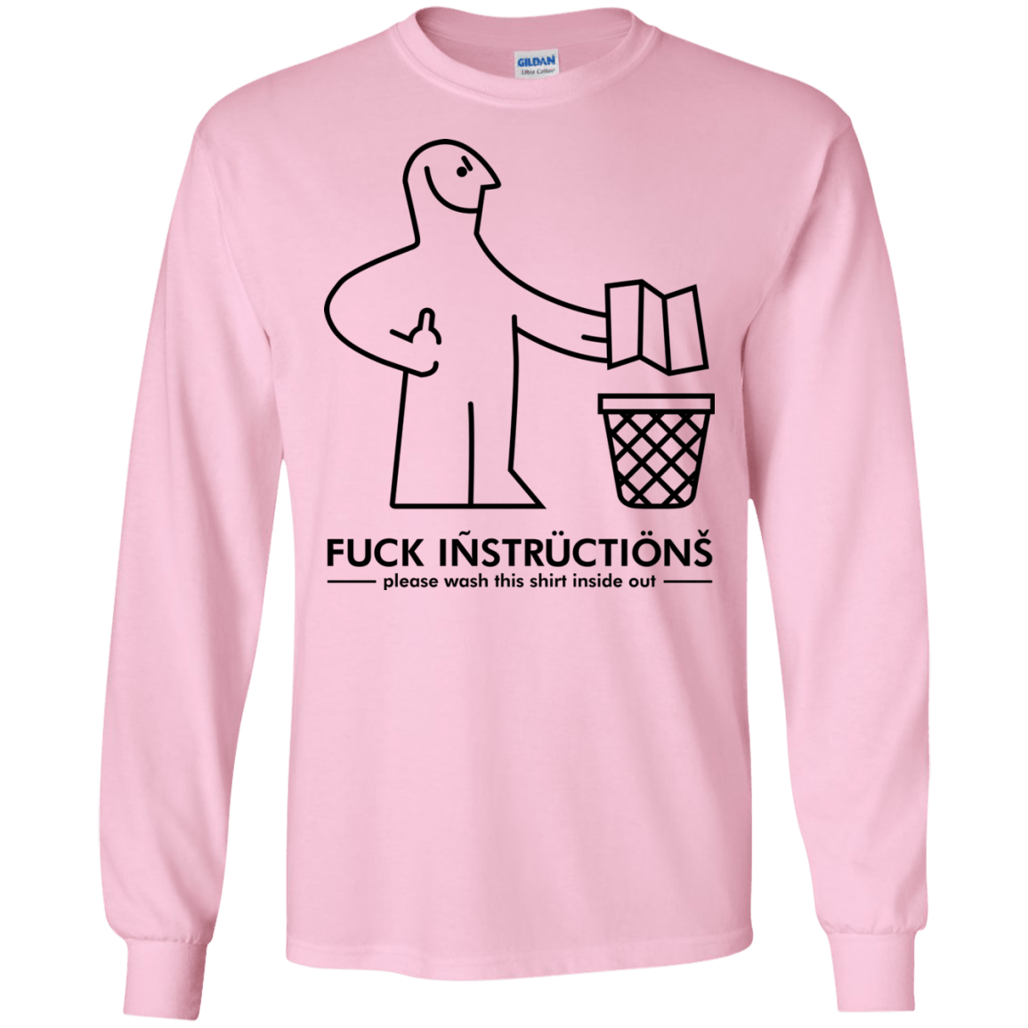 T-Shirts Light Pink / S FuckInstructions Men's Long Sleeve T-Shirt