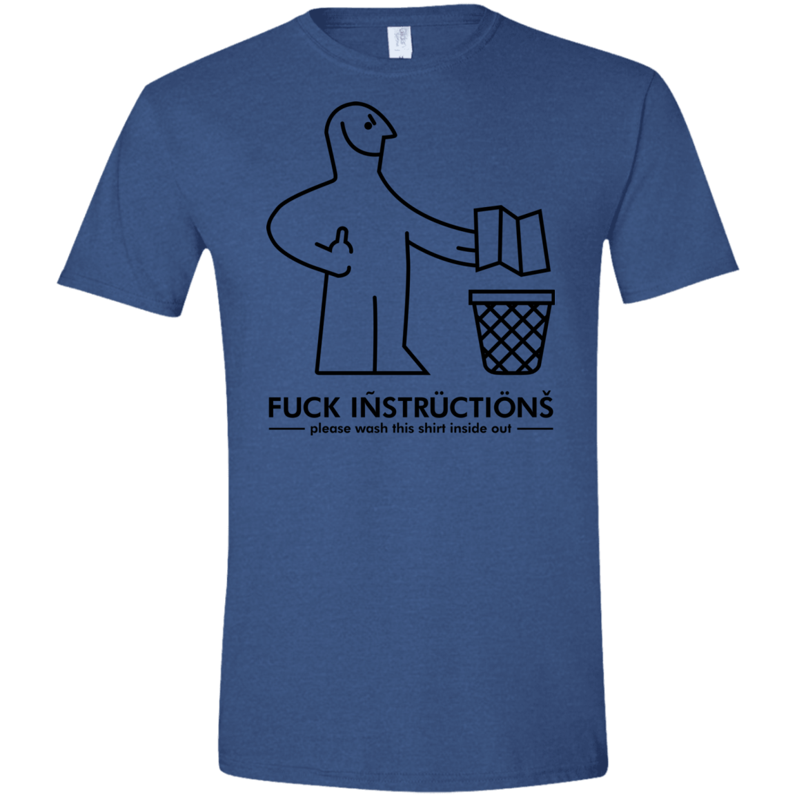 T-Shirts Heather Royal / X-Small FuckInstructions Men's Semi-Fitted Softstyle
