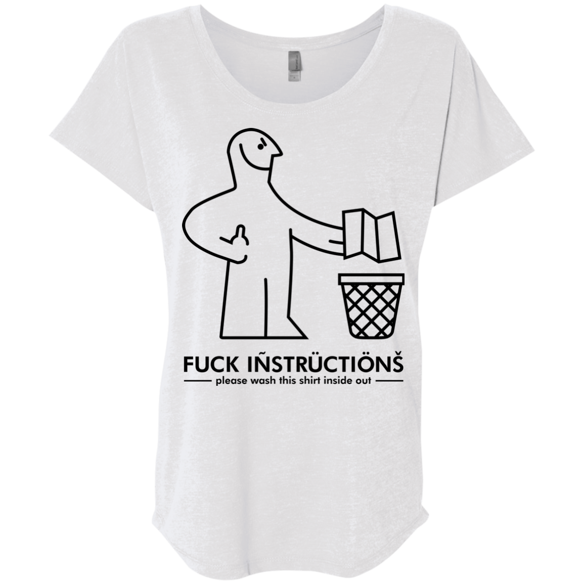 T-Shirts Heather White / X-Small FuckInstructions Triblend Dolman Sleeve