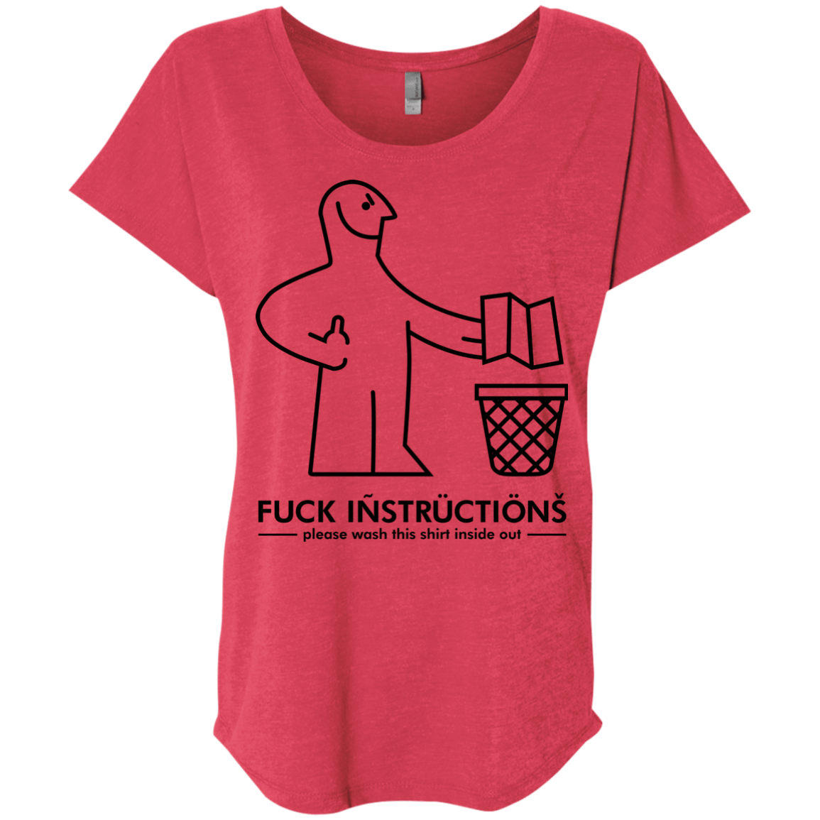 T-Shirts Vintage Red / X-Small FuckInstructions Triblend Dolman Sleeve