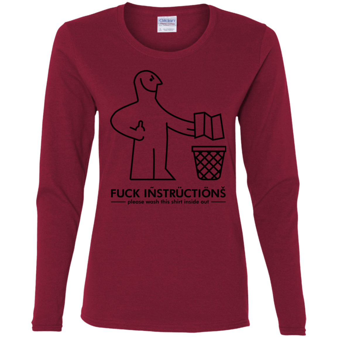 T-Shirts Cardinal / S FuckInstructions Women's Long Sleeve T-Shirt