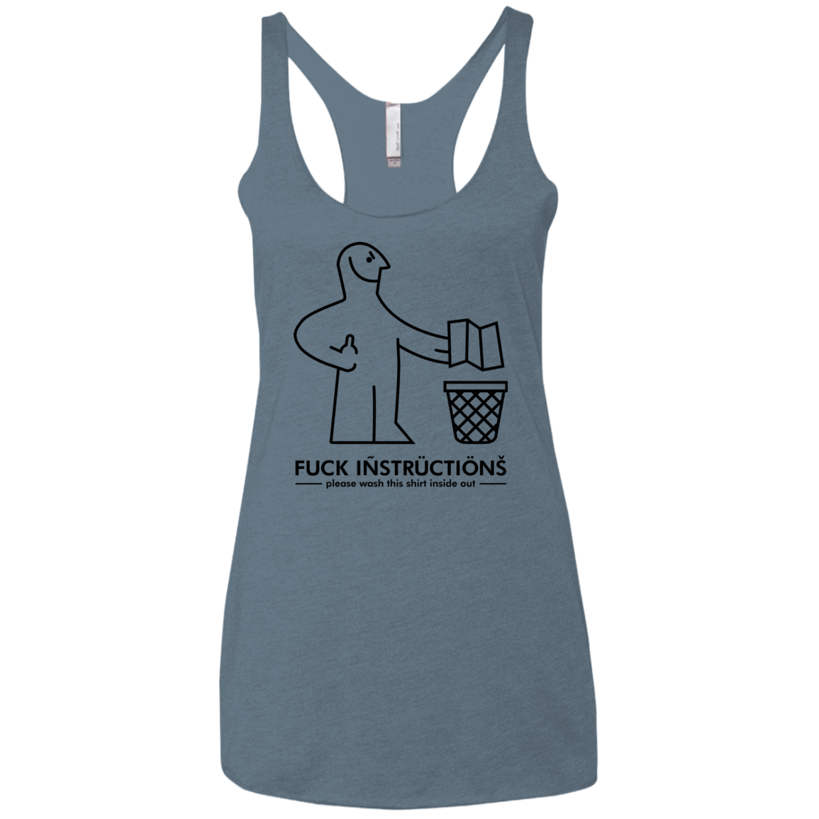 T-Shirts Indigo / X-Small FuckInstructions Women's Triblend Racerback Tank