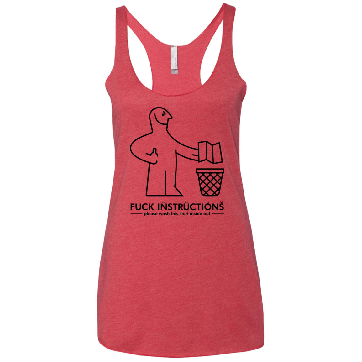 T-Shirts Vintage Red / X-Small FuckInstructions Women's Triblend Racerback Tank