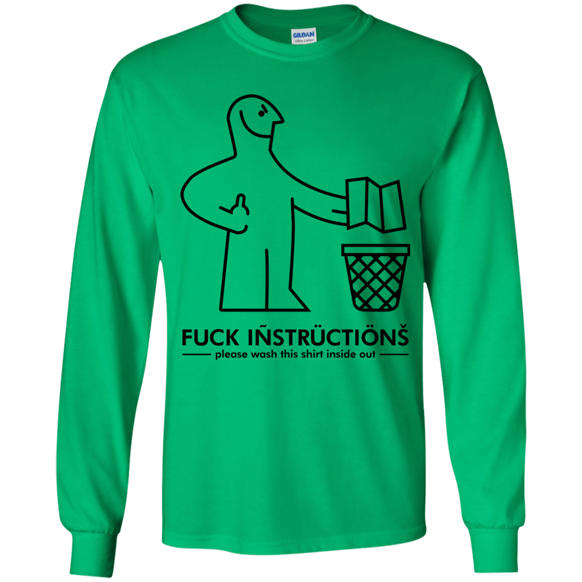 T-Shirts Irish Green / YS FuckInstructions Youth Long Sleeve T-Shirt