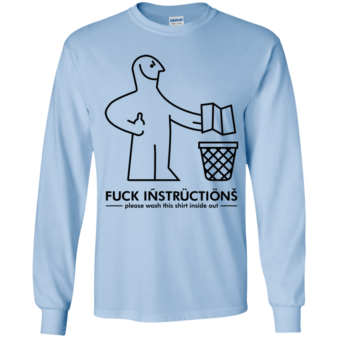 T-Shirts Light Blue / YS FuckInstructions Youth Long Sleeve T-Shirt