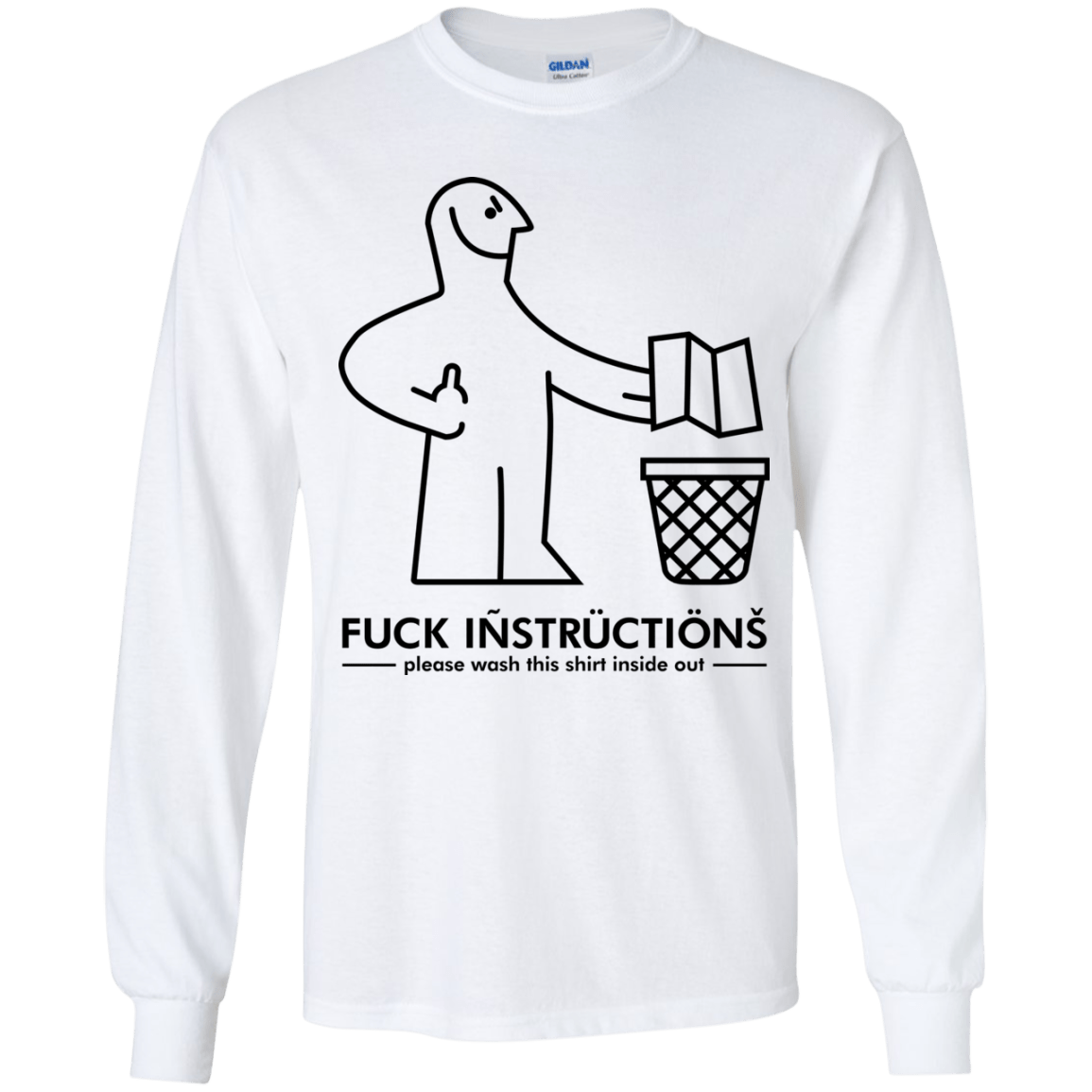 T-Shirts White / YS FuckInstructions Youth Long Sleeve T-Shirt