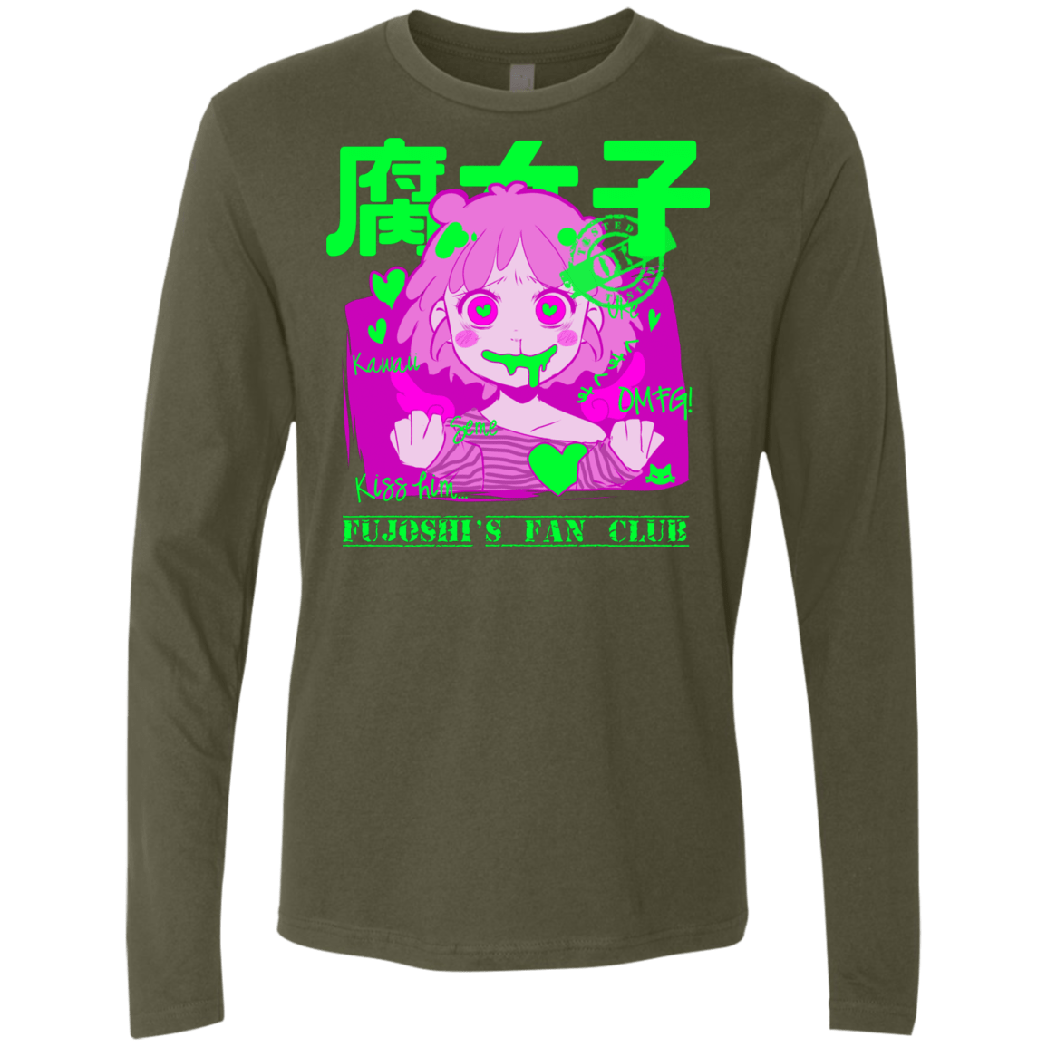 T-Shirts Military Green / Small Fujoshi Men's Premium Long Sleeve