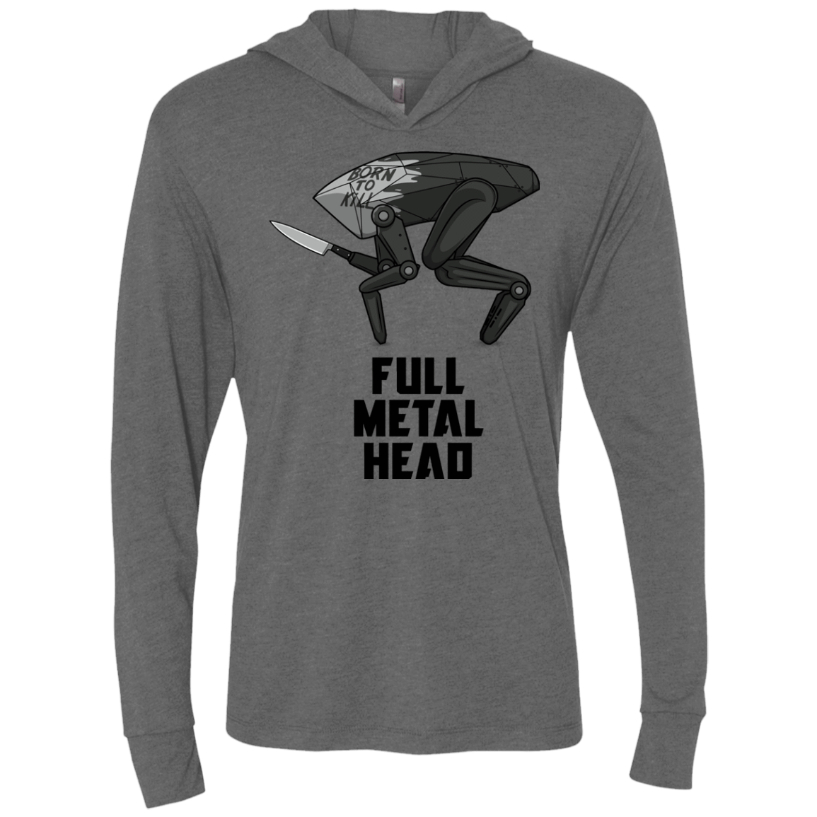 T-Shirts Premium Heather / X-Small Full Metal Head Triblend Long Sleeve Hoodie Tee