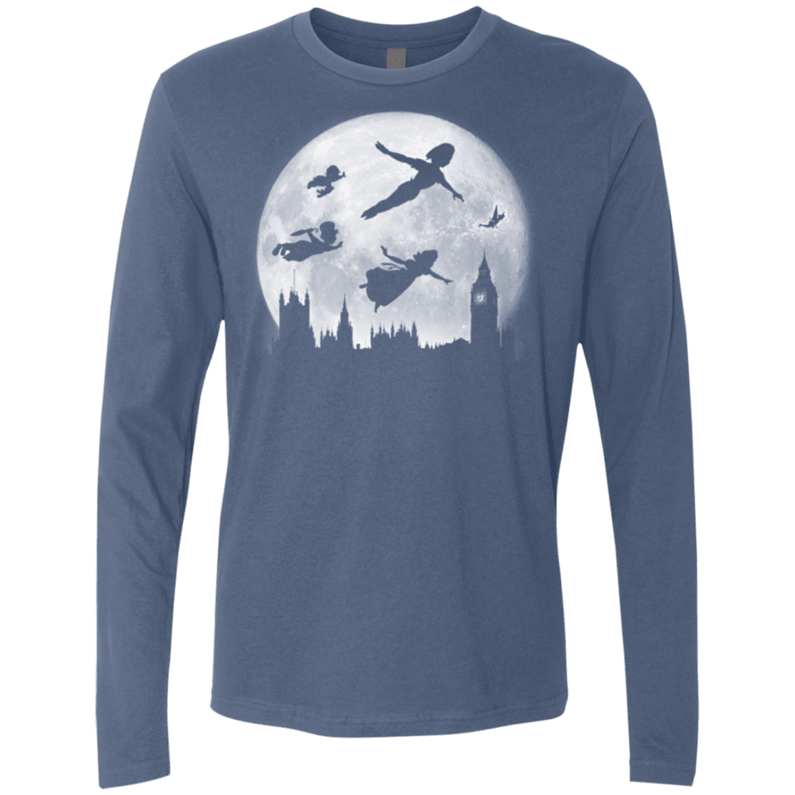 T-Shirts Indigo / Small Full Moon over London Men's Premium Long Sleeve