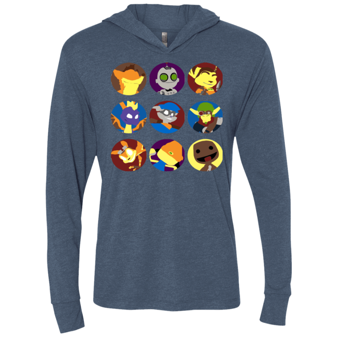 Fun Heroes Triblend Long Sleeve Hoodie Tee