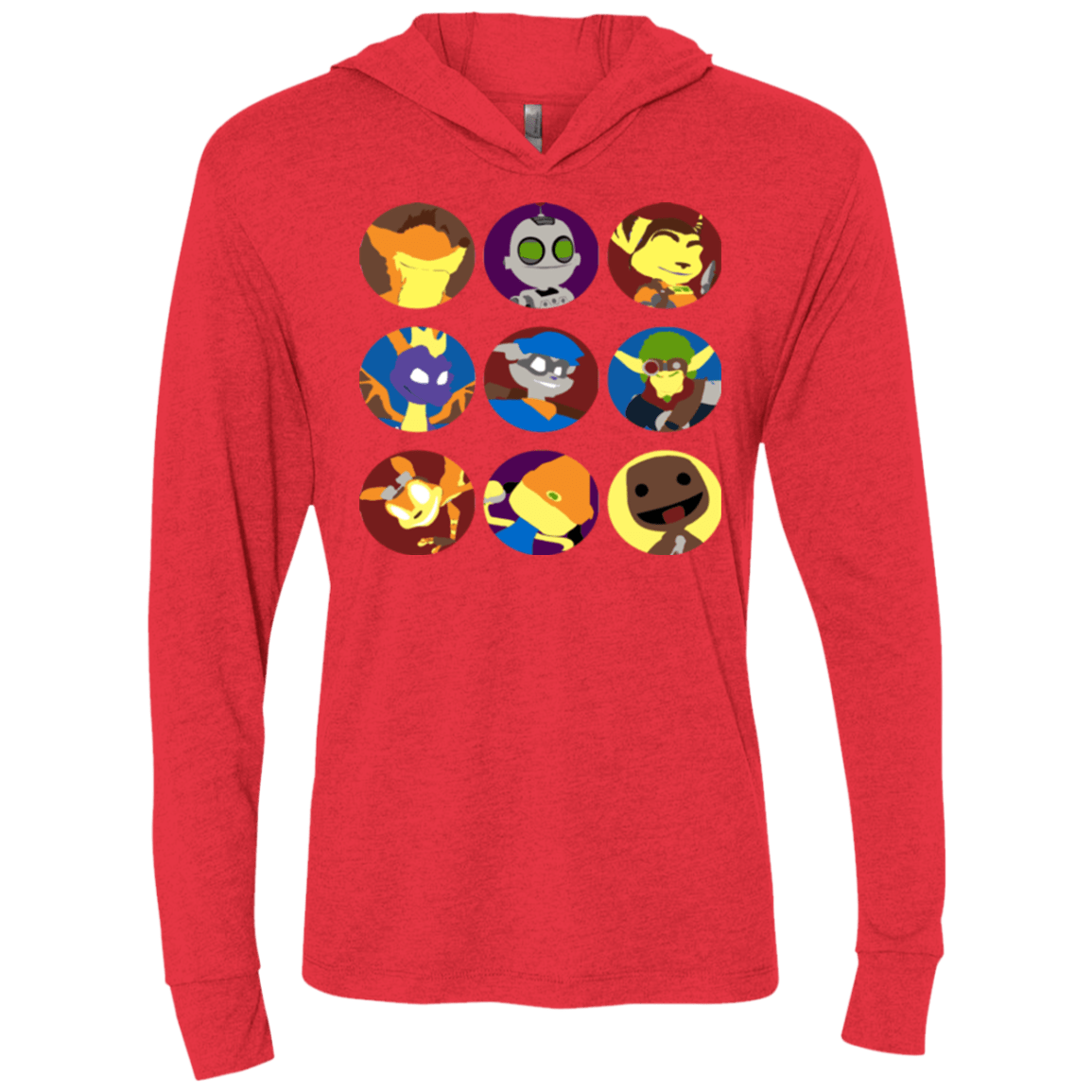 T-Shirts Vintage Red / X-Small Fun Heroes Triblend Long Sleeve Hoodie Tee