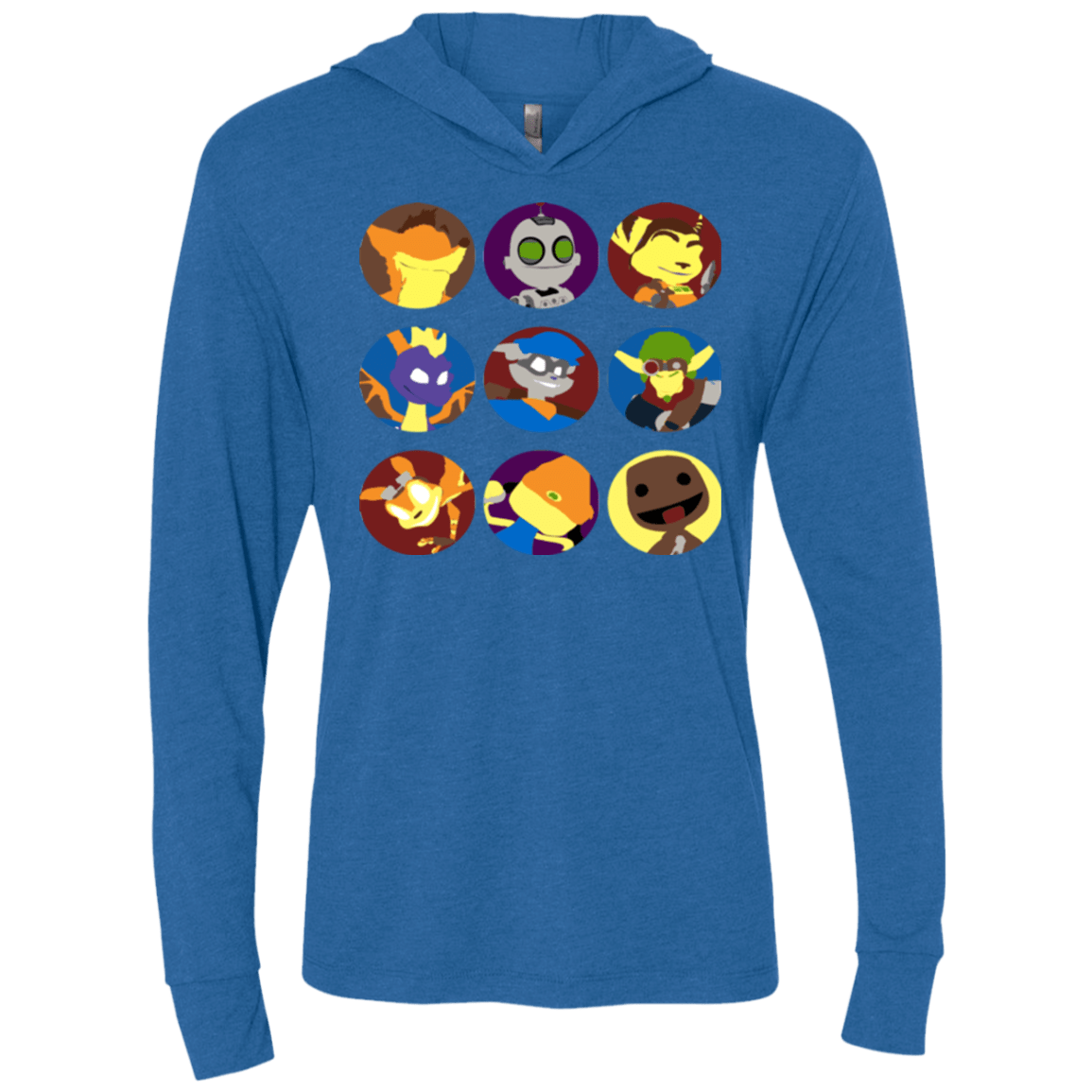 T-Shirts Vintage Royal / X-Small Fun Heroes Triblend Long Sleeve Hoodie Tee