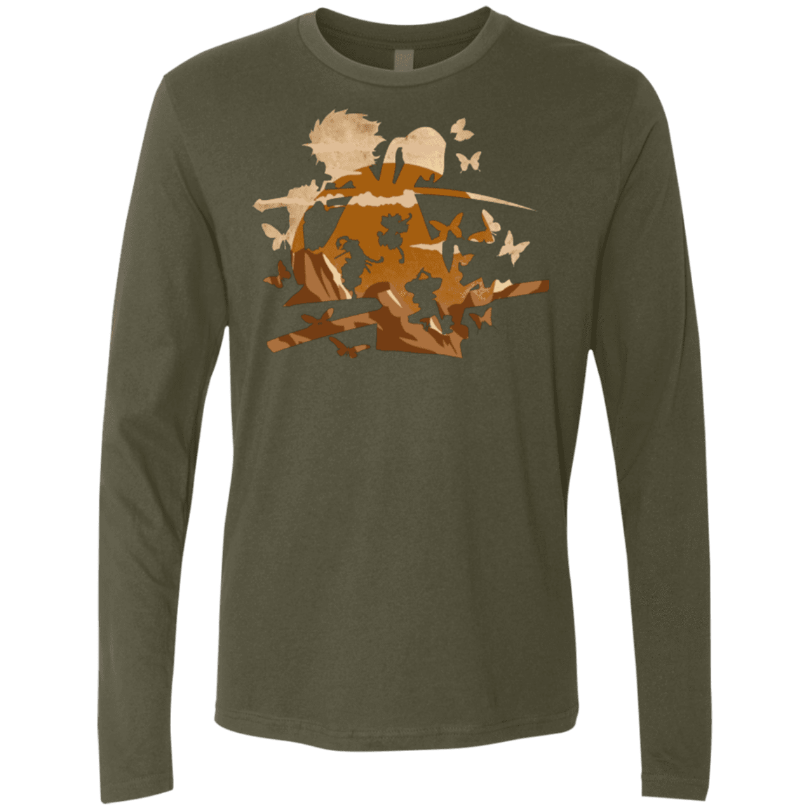T-Shirts Military Green / Small Funky Samurais Men's Premium Long Sleeve