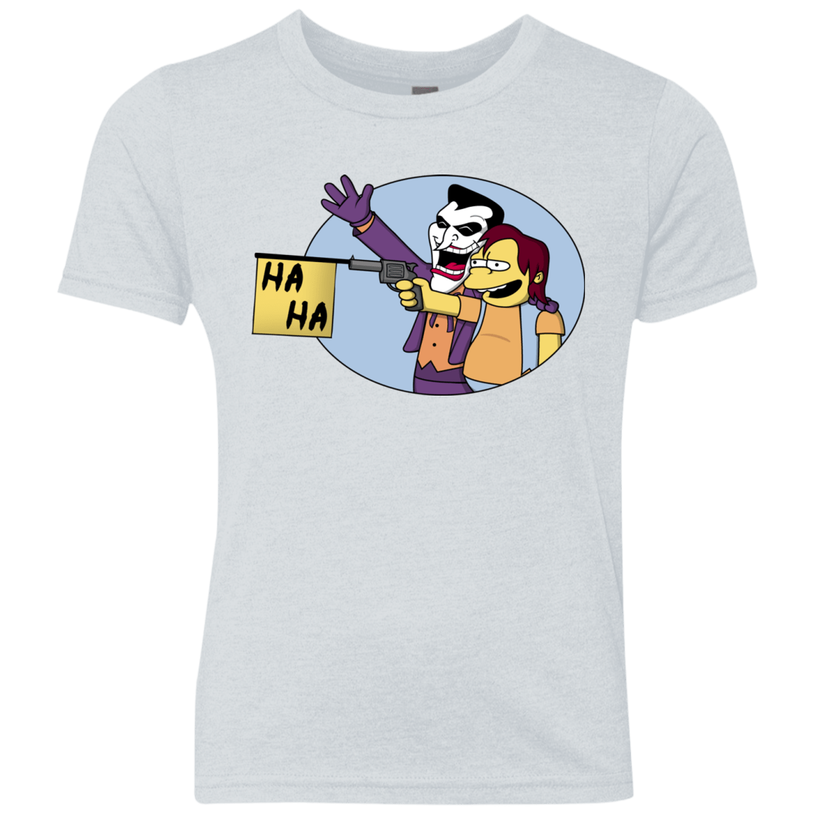 T-Shirts Heather White / YXS Funny Gun Youth Triblend T-Shirt