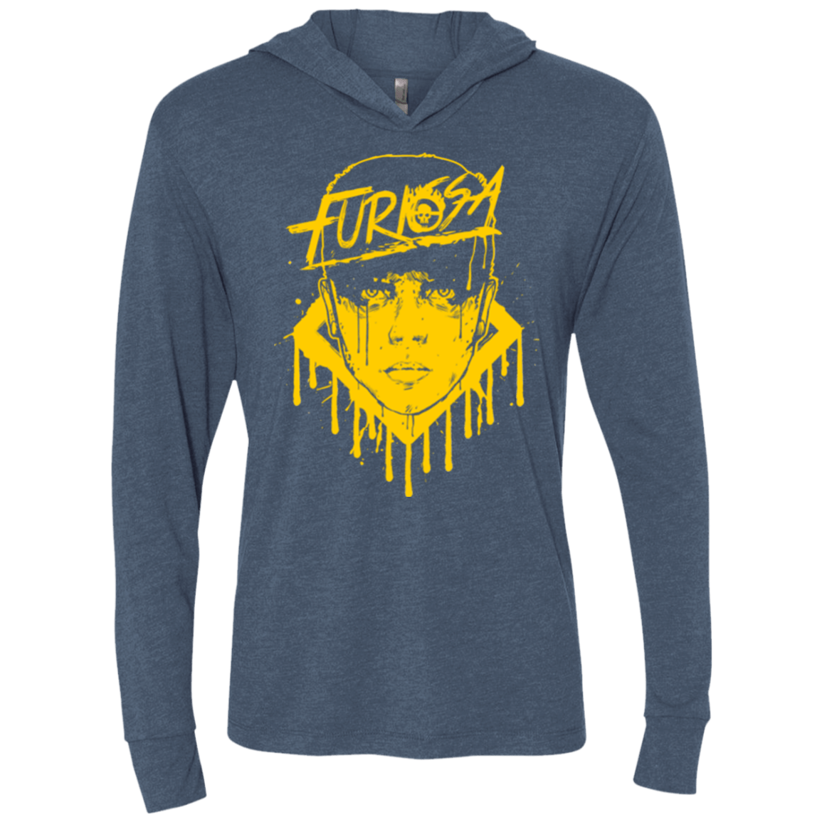 T-Shirts Indigo / X-Small Furiosa Yellow Triblend Long Sleeve Hoodie Tee