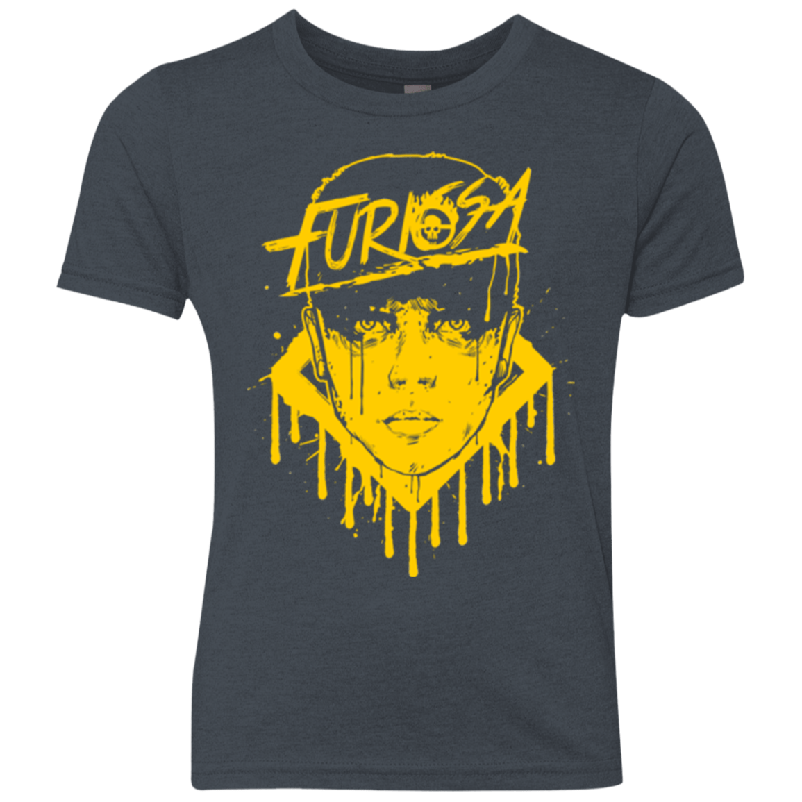 T-Shirts Vintage Navy / YXS Furiosa Yellow Youth Triblend T-Shirt
