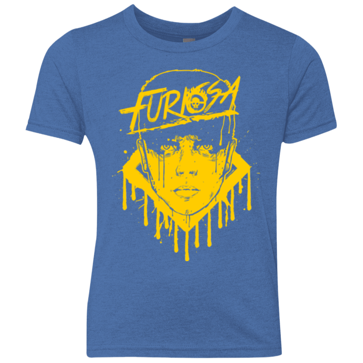 T-Shirts Vintage Royal / YXS Furiosa Yellow Youth Triblend T-Shirt