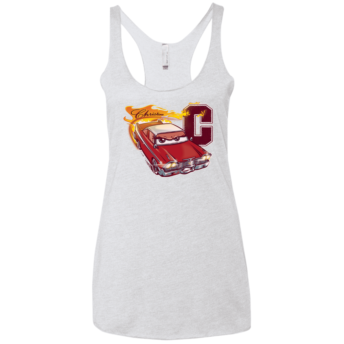 T-Shirts Heather White / X-Small Fury And Fire Women's Triblend Racerback Tank