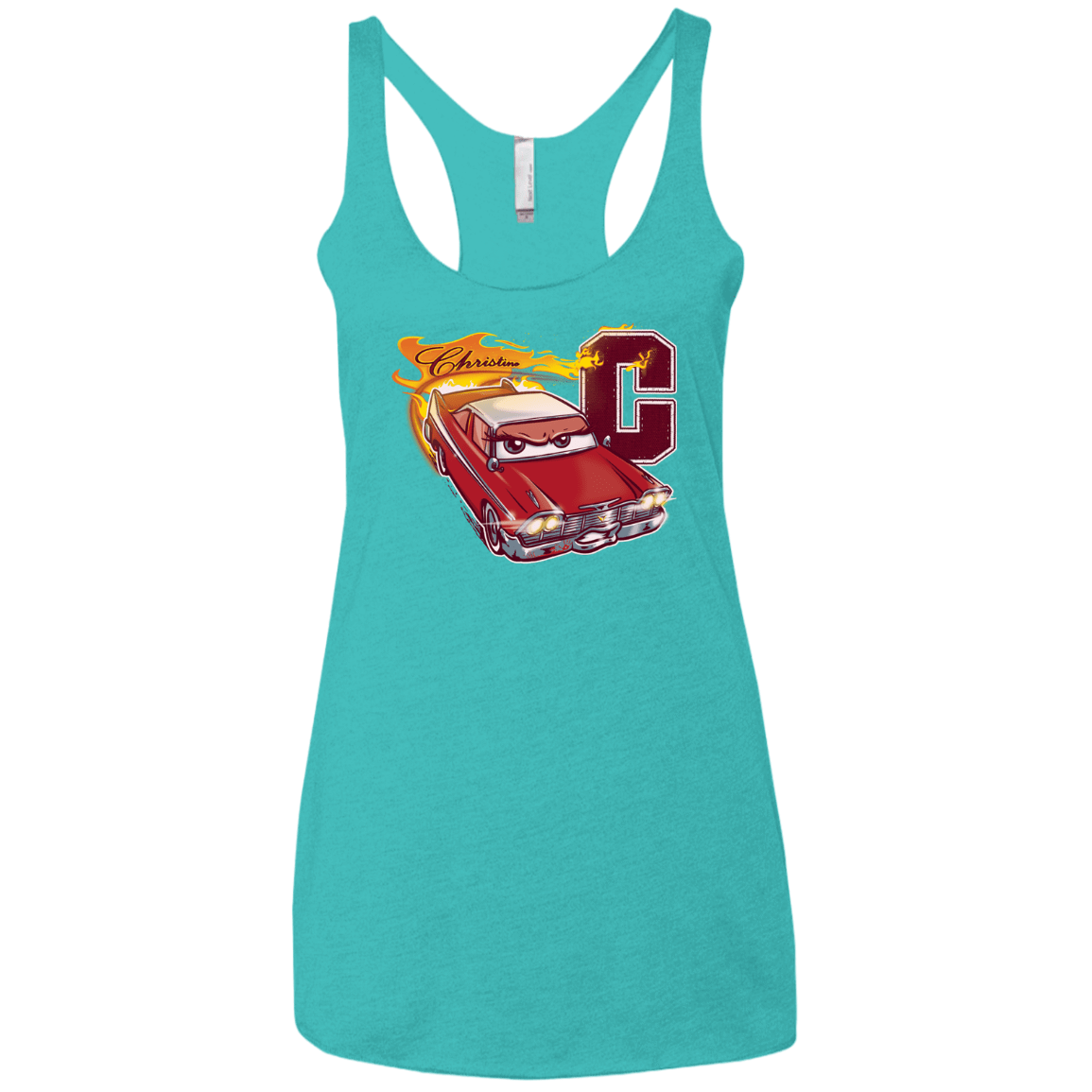 T-Shirts Tahiti Blue / X-Small Fury And Fire Women's Triblend Racerback Tank