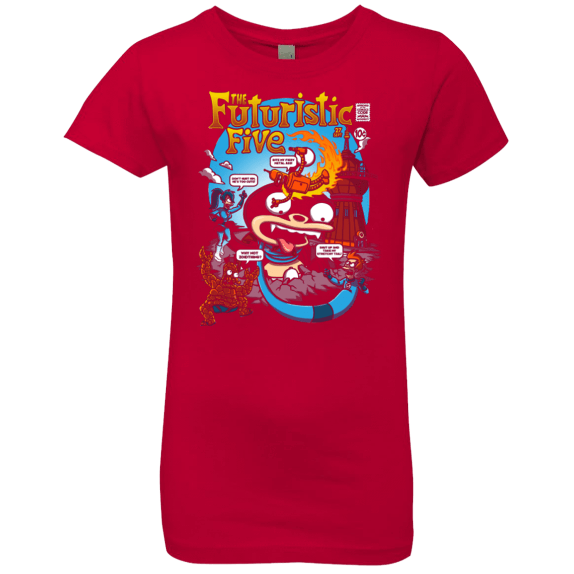 T-Shirts Red / YXS Futurama Fantastic 4 Girls Premium T-Shirt