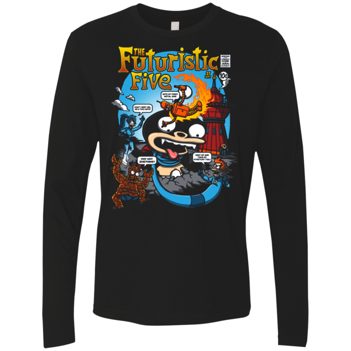 T-Shirts Black / S Futurama Fantastic 4 Men's Premium Long Sleeve
