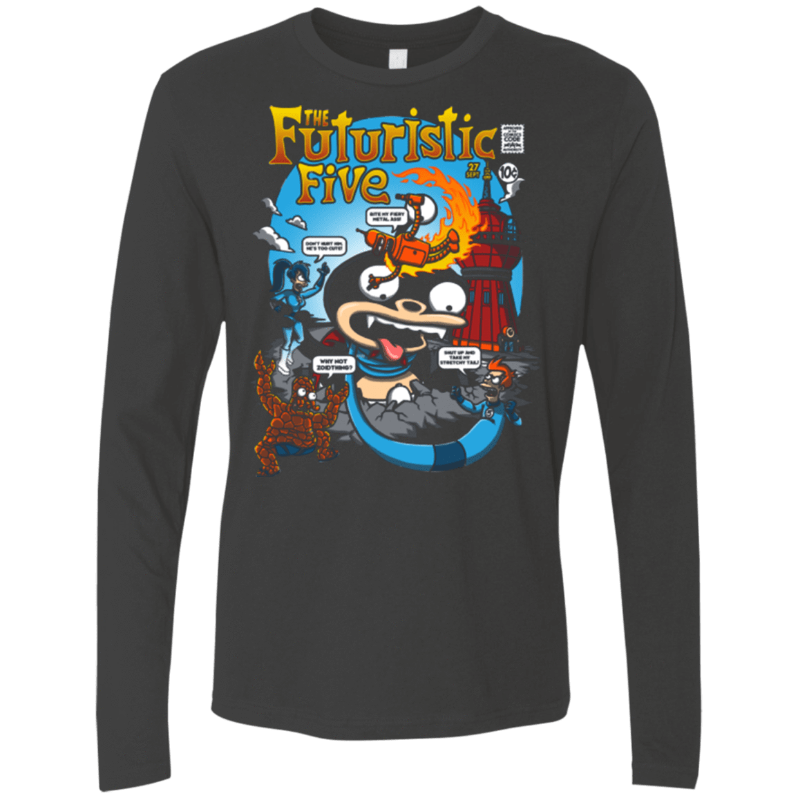 T-Shirts Heavy Metal / S Futurama Fantastic 4 Men's Premium Long Sleeve