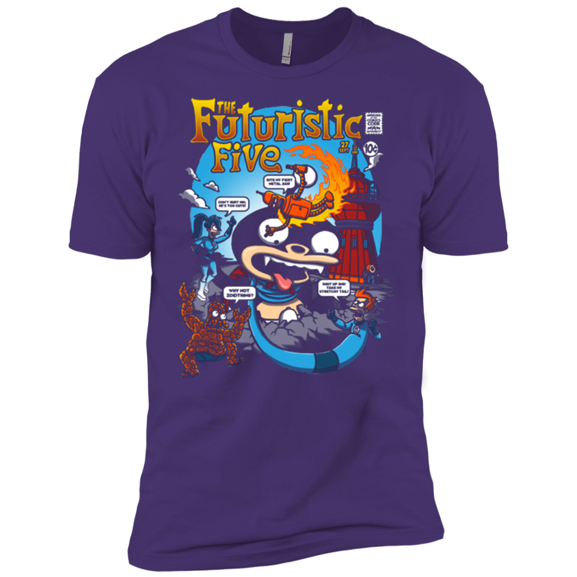 T-Shirts Purple Rush/ / X-Small Futurama Fantastic 4 Men's Premium T-Shirt