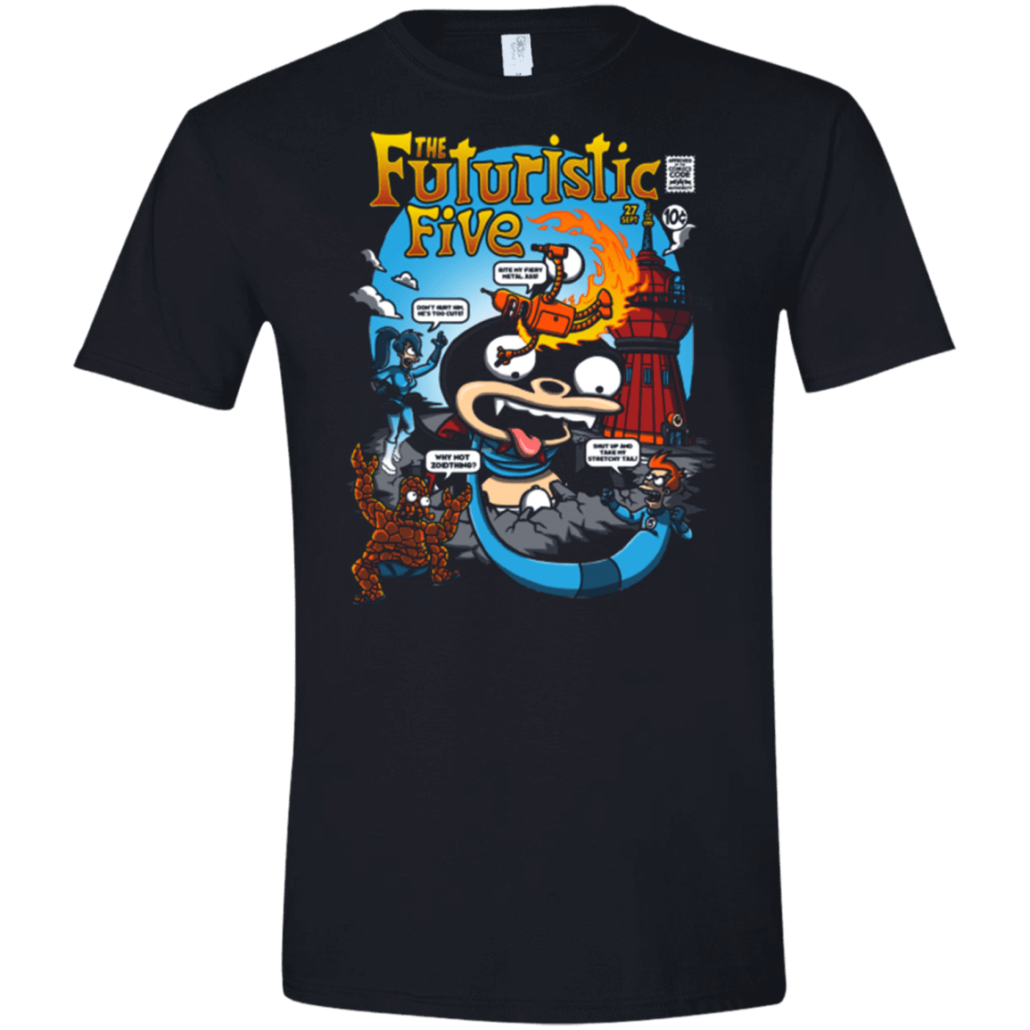 T-Shirts Black / X-Small Futurama Fantastic 4 Men's Semi-Fitted Softstyle