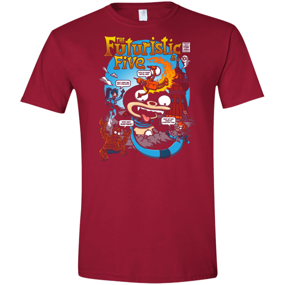 T-Shirts Cardinal Red / S Futurama Fantastic 4 Men's Semi-Fitted Softstyle