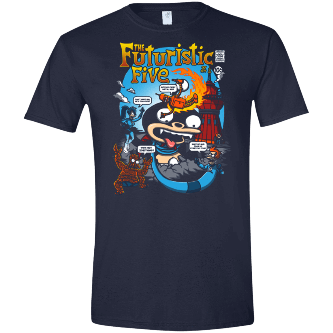 T-Shirts Navy / X-Small Futurama Fantastic 4 Men's Semi-Fitted Softstyle
