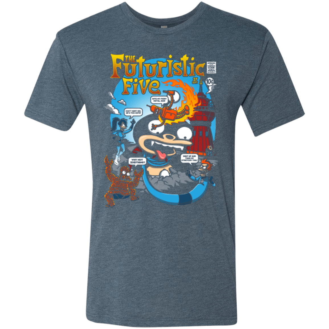 T-Shirts Indigo / S Futurama Fantastic 4 Men's Triblend T-Shirt