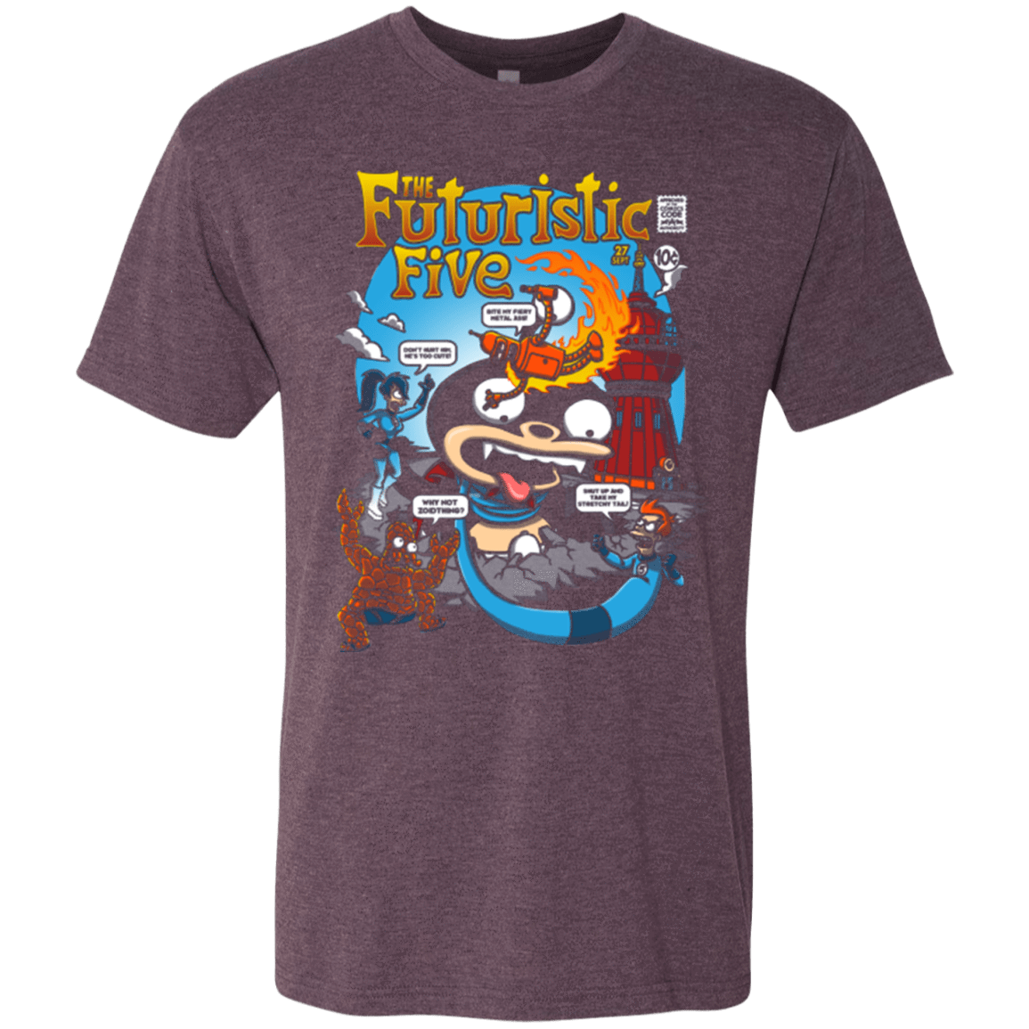 T-Shirts Vintage Purple / S Futurama Fantastic 4 Men's Triblend T-Shirt