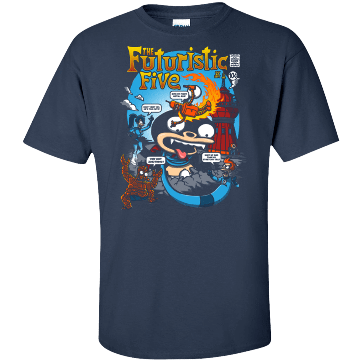 T-Shirts Navy / XLT Futurama Fantastic 4 Tall T-Shirt