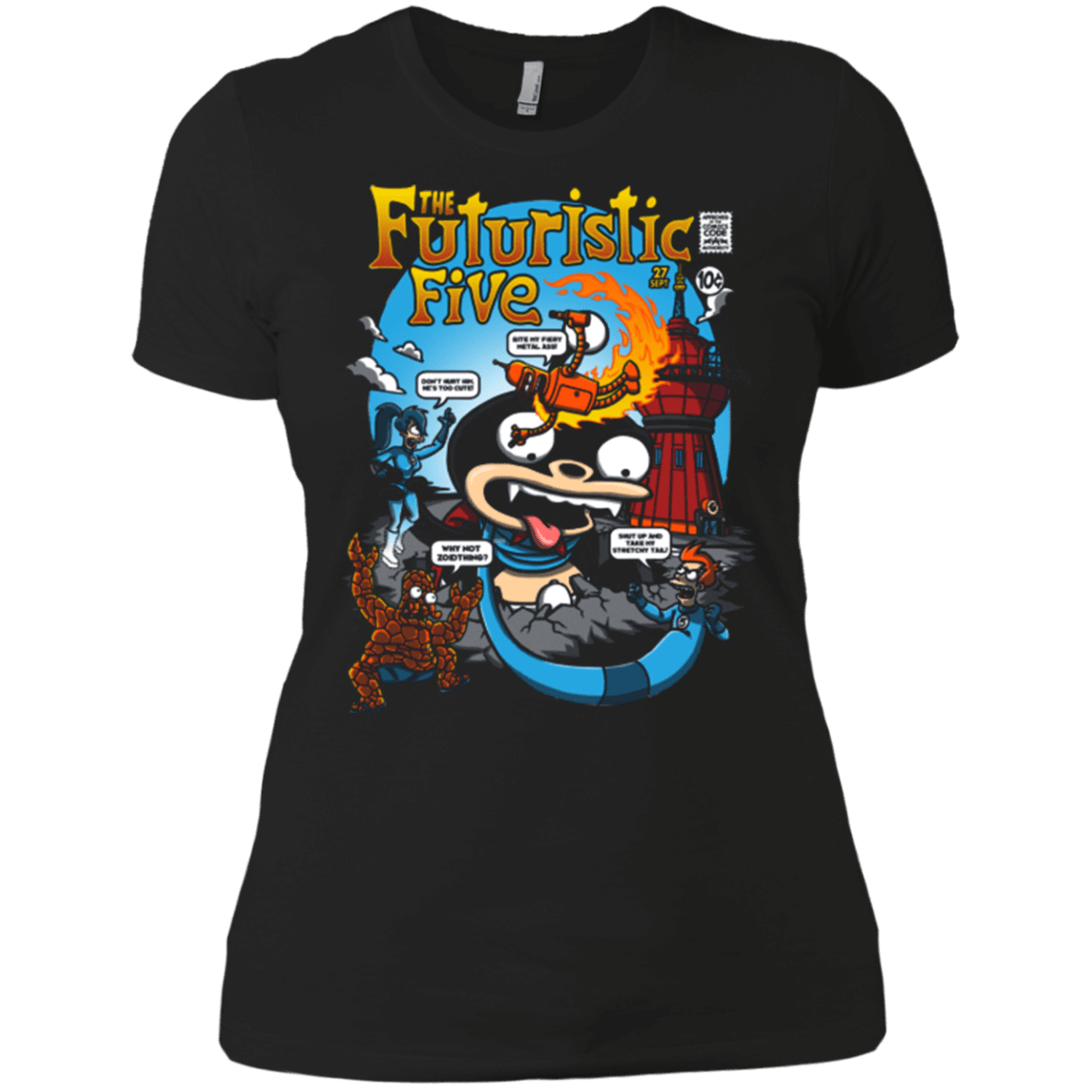 T-Shirts Black / X-Small Futurama Fantastic 4 Women's Premium T-Shirt