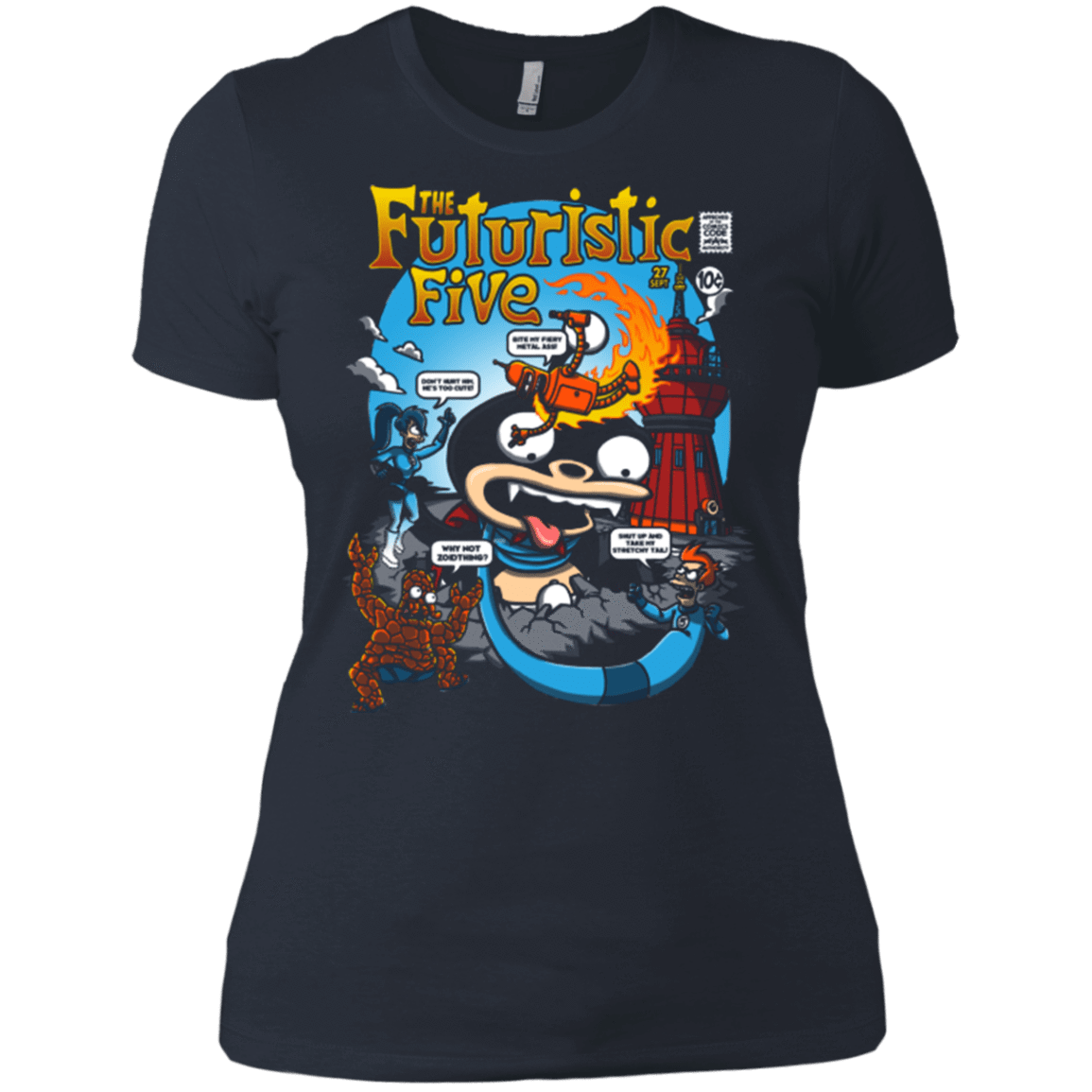 T-Shirts Indigo / X-Small Futurama Fantastic 4 Women's Premium T-Shirt