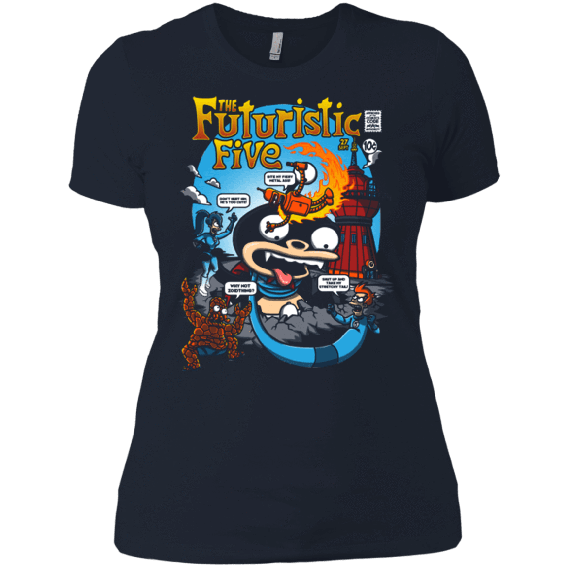 T-Shirts Midnight Navy / X-Small Futurama Fantastic 4 Women's Premium T-Shirt