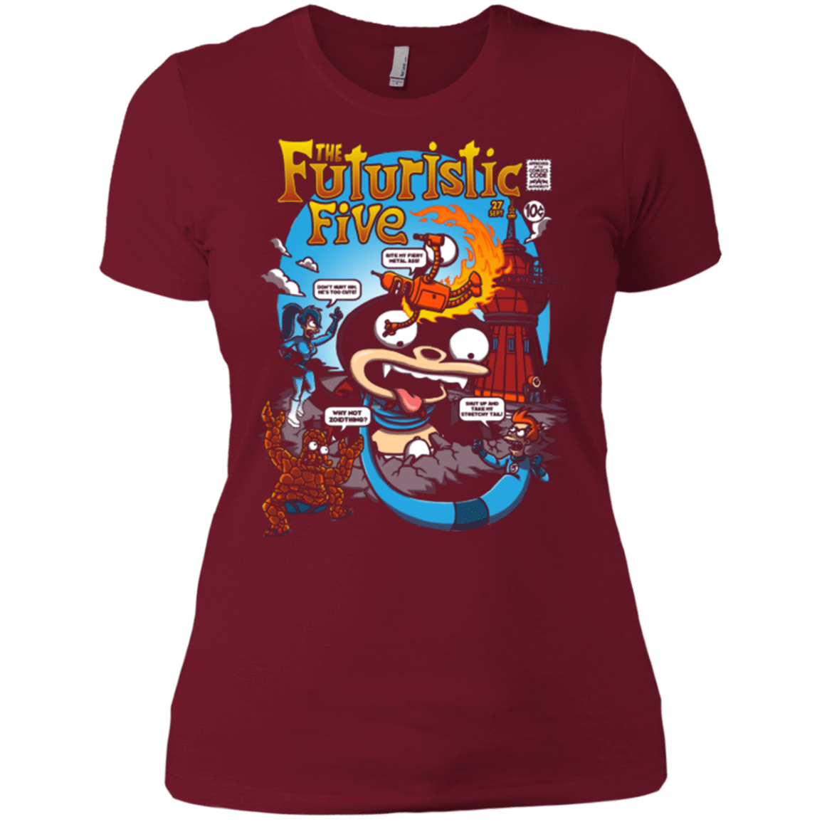 T-Shirts Scarlet / X-Small Futurama Fantastic 4 Women's Premium T-Shirt