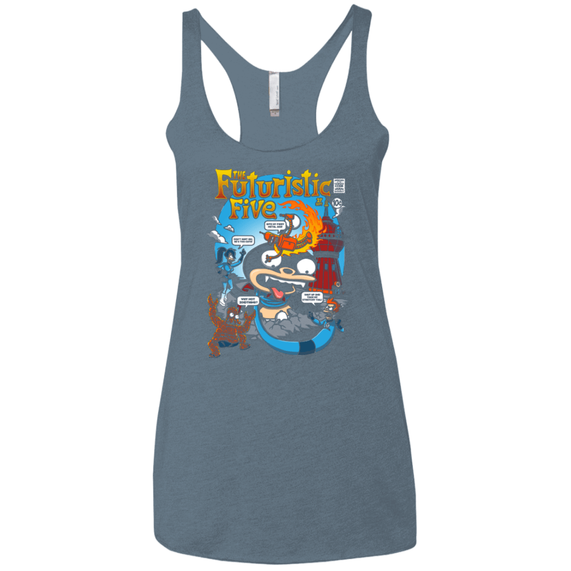 T-Shirts Indigo / X-Small Futurama Fantastic 4 Women's Triblend Racerback Tank