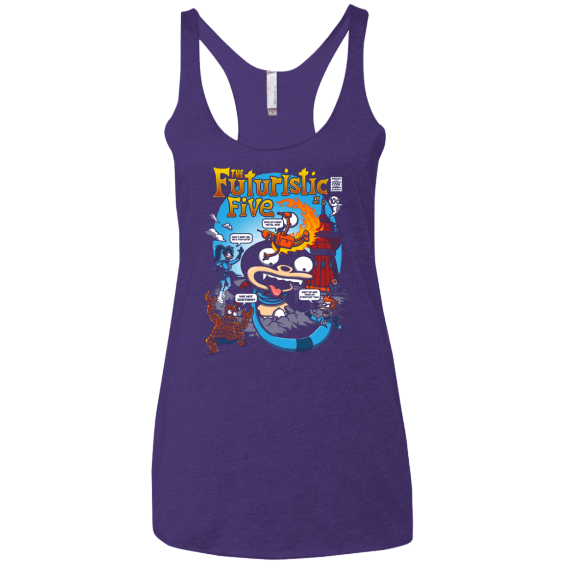 T-Shirts Purple Rush / X-Small Futurama Fantastic 4 Women's Triblend Racerback Tank