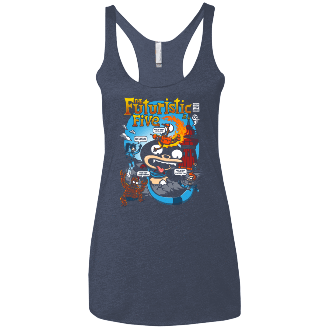 T-Shirts Vintage Navy / X-Small Futurama Fantastic 4 Women's Triblend Racerback Tank