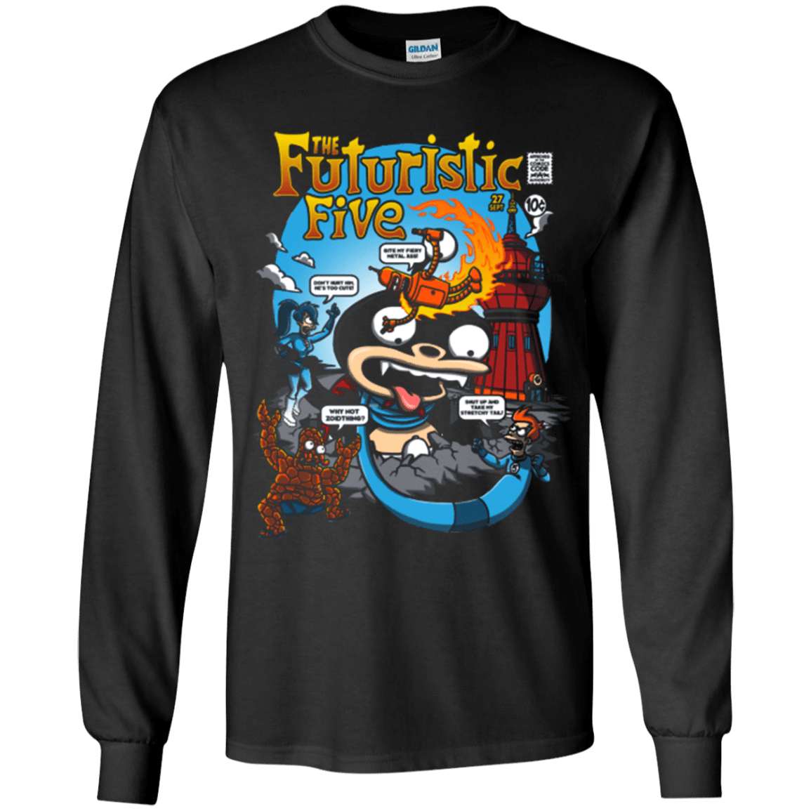 T-Shirts Black / YS Futurama Fantastic 4 Youth Long Sleeve T-Shirt