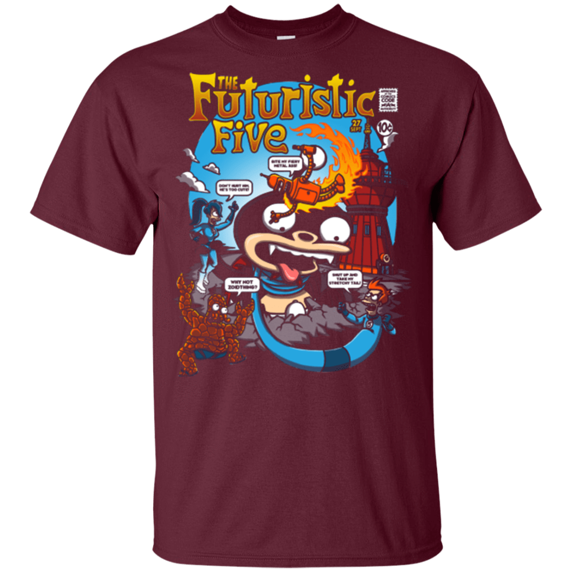 T-Shirts Maroon / YXS Futurama Fantastic 4 Youth T-Shirt