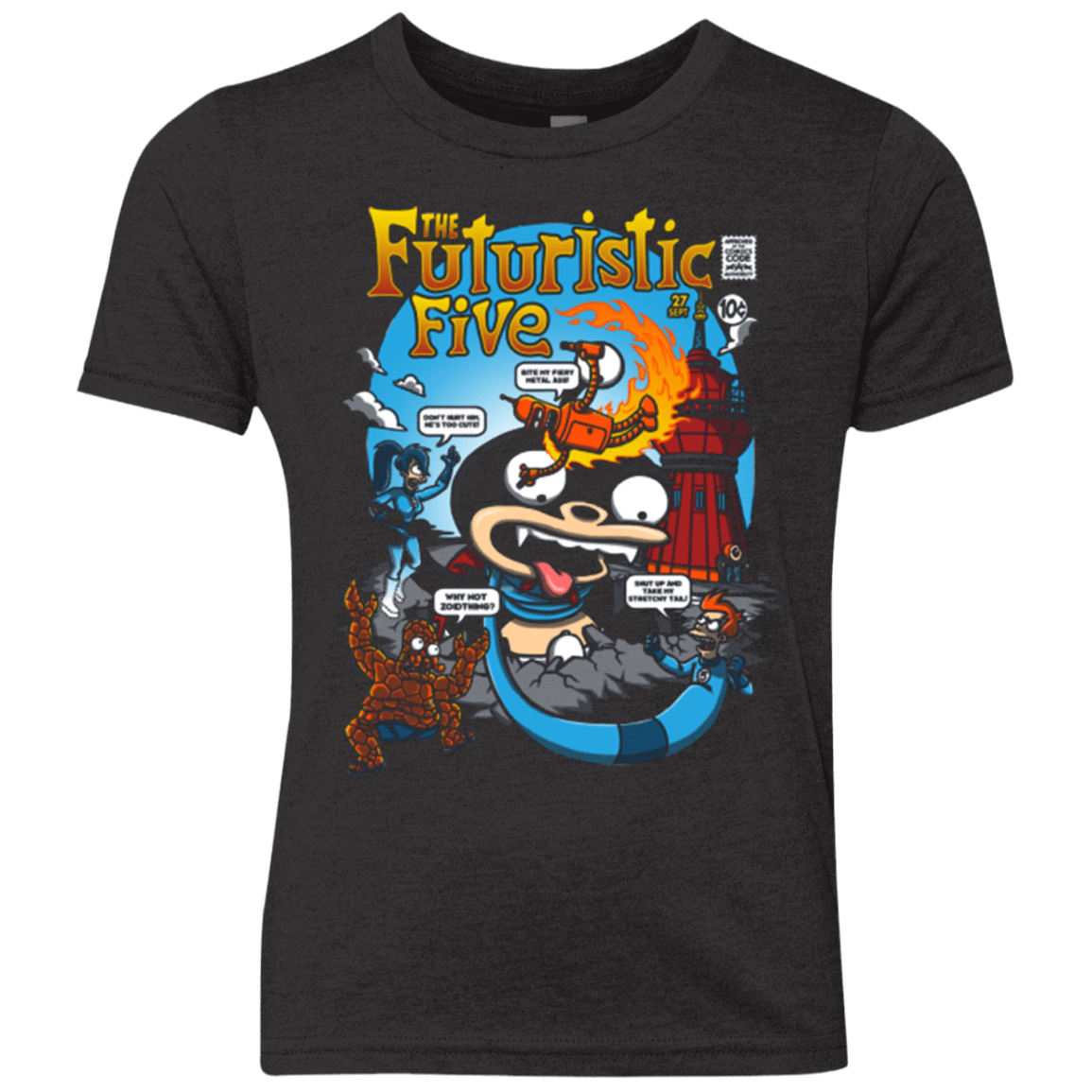 T-Shirts Vintage Black / YXS Futurama Fantastic 4 Youth Triblend T-Shirt