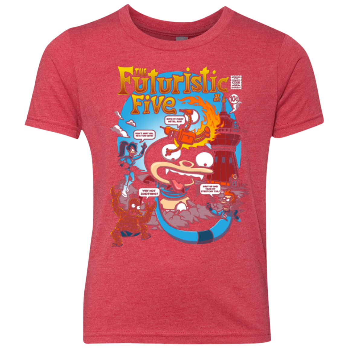 T-Shirts Vintage Red / YXS Futurama Fantastic 4 Youth Triblend T-Shirt