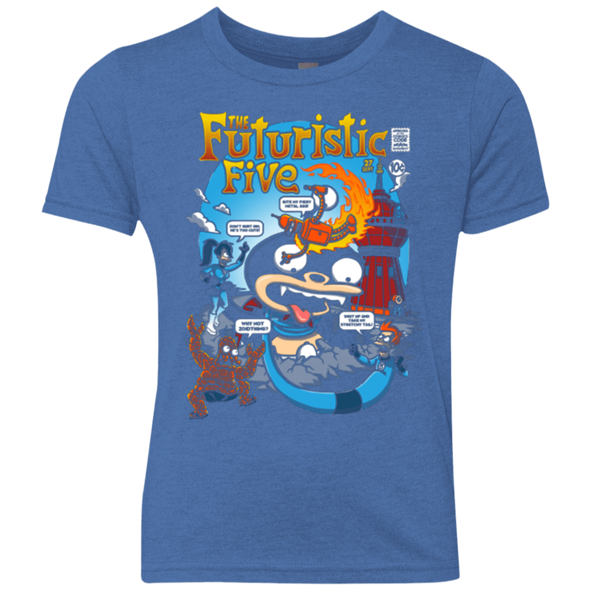 T-Shirts Vintage Royal / YXS Futurama Fantastic 4 Youth Triblend T-Shirt