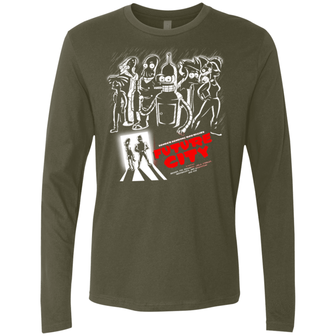 T-Shirts Military Green / Small Future City Men's Premium Long Sleeve