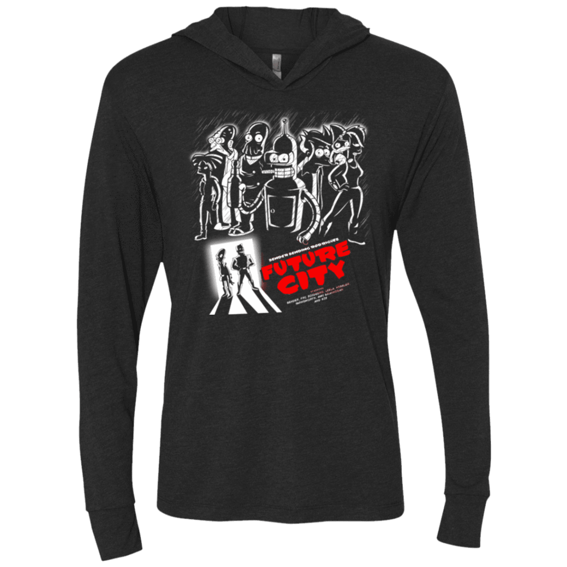 T-Shirts Vintage Black / X-Small Future City Triblend Long Sleeve Hoodie Tee